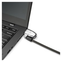Imagen del cable antirrobo negro Kensington K68108M, diseñado para portátiles, SKU K68108M. Ofrece seguridad con llave.