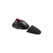 Vista del Kensington Trackball inalámbrico Orbit en color negro con anillo de desplazamiento, modelo K70992WW