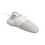 Kensington Trackball Orbit con anillo de desplazamiento en color blanco, modelo K72500WW. Ideal para precisión y comodidad.