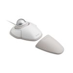 Kensington Trackball Orbit con anillo de desplazamiento en color blanco, modelo K72500WW. Ideal para precisión y comodidad.