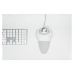 Kensington Trackball Orbit con anillo de desplazamiento en color blanco, modelo K72500WW. Ideal para precisión y comodidad.