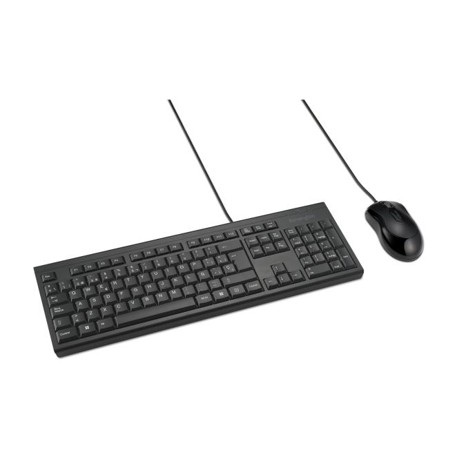 Kensington Kit de Teclado y Ratón con Cable con Conectividad Fiable Kit de teclado y ratón con cable Kensington KM100, modelo K75452ES, ideal para tareas diarias con conexión confiable y diseño ergonómico.