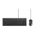 Kit de teclado y ratón con cable Kensington KM100, modelo K75452ES, ideal para tareas diarias con conexión confiable y diseño ergonómico.