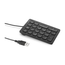 Imagen del teclado numérico con cable Kensington, modelo K79820WW, diseñado para una entrada de datos eficiente y precisa.