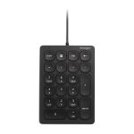 Imagen del teclado numérico con cable Kensington, modelo K79820WW, diseñado para una entrada de datos eficiente y precisa.