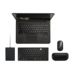 Imagen del teclado numérico con cable Kensington, modelo K79820WW, diseñado para una entrada de datos eficiente y precisa.
