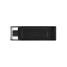 Unidad flash Kingston Technology DataTraveler con 64GB de capacidad, USB-C 3.2 Gen 1, SKU DT70/64GB, ideal para almacenamiento externo.