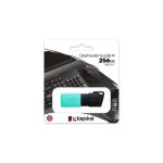 Kingston Technology DataTraveler de 256GB USB 3.2 Gen1 en negro y turquesa, modelo DTXM/256GB, ideal para almacenamiento externo