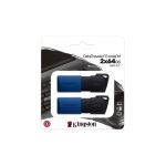 Pendrives Kingston Technology DataTraveler Exodia M de 64GB con USB 3.2 Gen 1 en colores negro y azul - Paquete de 2 (SKU: DTXM/64GB-2P)
