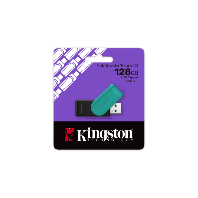 Kingston Technology DataTraveler 128GB Portable USB 3.2 Gen 1 Exodia S (Black/Turquoise) 3 Kingston Technology DataTraveler 128GB Portable USB 3.2 Gen 1 Exodia S en uso