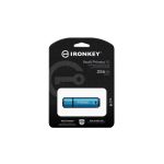 Imagen del Kingston IronKey Vault Privacy 50 con almacenamiento de 256GB, característica AES-256 y certificación FIPS 197, SKU IKVP50/256GB