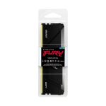 Memoria RAM Kingston Technology FURY Beast de 32GB con velocidad de 3200MT/s, CL16, formato DIMM y iluminación RGB. SKU KF432C16BB2A/32.
