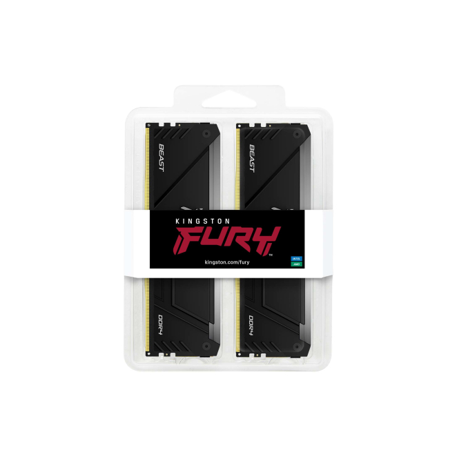Kingston Technology FURY Beast 32GB 3200MT/s DDR4 CL16 DIMM (Kit de 2) RGB 2 Kingston Technology FURY Beast 32GB 3200MT/s DDR4 CL16 DIMM (Kit de 2) RGB ideal para gamers y creadores de contenido