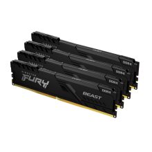 Memoria RAM Kingston Technology FURY Beast, 32GB, 3200MT/s, DDR4 CL16 DIMM en Kit de 4, negra, SKU KF432C16BBK4/32