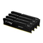 Imagen de la memoria RAM Kingston Technology FURY Beast 128GB 5600MT/s DDR5 CL40 DIMM, kit de 4 módulos en color negro. SKU: KF556C40BBK4-128.