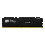 Imagen de la memoria RAM Kingston Technology FURY Beast 128GB 5600MT/s DDR5 CL40 DIMM, kit de 4 módulos en color negro. SKU: KF556C40BBK4-128.