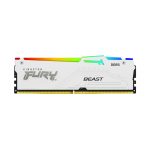 Kingston FURY Beast 32 GB DDR5 RAM con 5600 MT/s, CL40, RGB blanco, XMP, SKU KF556C40BWA-32