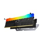 Imagen de la memoria RAM Kingston Technology FURY 24GB 8400MT/s DDR5 CL40 CUDIMM Renegade RGB, SKU KF584CU40RSA-24, con disipador de calor plateado y luces RGB.
