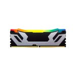 Imagen de la memoria RAM Kingston Technology FURY 24GB 8400MT/s DDR5 CL40 CUDIMM Renegade RGB, SKU KF584CU40RSA-24, con disipador de calor plateado y luces RGB.