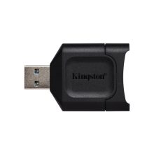 Imagen del lector de tarjeta USB 3.2 Gen 1 de Kingston Technology MobileLite Plus, color negro. SKU: MLP