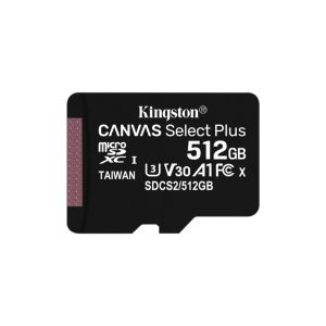 Kingston Technology Paquete de una tarjeta microSDXC Canvas Select Plus 100R A1 C10 de 512 GB SKU SDCS2/512GBSP