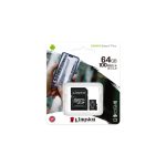 Tarjeta microSDHC Kingston Technology Canvas Select Plus de 64 GB, 100 MB/s de velocidad de lectura, A1, C10. SKU SDCS2/64GB