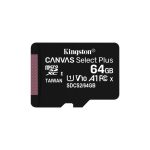 Kingston Technology Paquete de una tarjeta microSDXC Canvas Select Plus 100R A1 C10 de 64 GB modelo SDCS2/64GBSP
