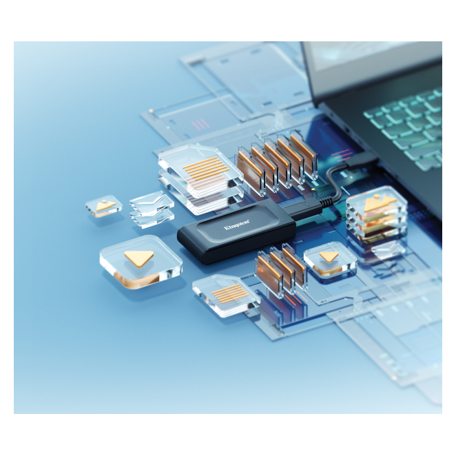 Kingston Technology 2TB SSD externo XS1000 USB 3.2 Gen 2 3 Kingston Technology 2TB SSD externo XS1000 USB 3.2 Gen 2 en uso