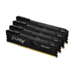 Kingston FURY Beast Memoria RAM DDR4 de 128GB con velocidad de 3200MT/s, latencia CL16, en un kit de 4 módulos color negro. SKU: KF432C16BBK4/128
