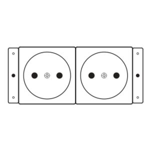 Imagen de la toma de corriente Kramer Electronics TS-2DE de doble enchufe, SKU 80-002199, en categoría de suministro eléctrico.