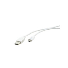 Cable USB de Kramer Electronics con 1,8 metros de longitud, conexión USB 2.0 de USB-C a USB-A en color blanco. SKU: 96-02357206