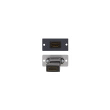 Imagen del producto Kramer Electronics W-H(W-HDMI)(B), una placa de pared HDMI negra utilizada para conexiones audiovisuales compactas. SKU: W-H(W-HDMI)(B)