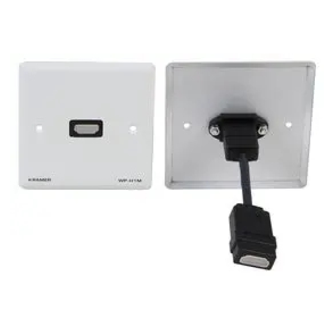 Kramer Electronics toma de corriente HDMI Blanco con montaje en pared Vista del producto Kramer Electronics WP-H1M(WP-HDMI1M)/EU/GB(W), una toma de corriente HDMI blanca con montaje en pared, SKU WP-H1M(WP-HDMI1M)/EU/GB(W).