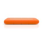 Disco duro externo LaCie Rugged Mini de 1 TB con 5400 RPM, tamaño de 2.5 pulgadas, interfaz Micro-USB B 3.2 Gen 1 y colores naranja y plata. SKU: 301558