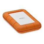 LaCie Rugged USB-C disco duro externo de 5 TB, USB Tipo C 3.2 Gen 1, en colores gris y amarillo. SKU: STFR5000800