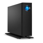 Imagen del disco duro externo LaCie d2 Professional con 8 TB de capacidad, conector USB Tipo C 3.2 Gen 1, velocidad de 7200 RPM y color negro. SKU: STHA8000800