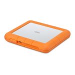 Imagen del disco duro externo LaCie Rugged RAID Shuttle de 8TB con interfaz USB Tipo C, SKU STHT8000800. Carácter robusto y diseño en color naranja.