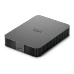 Imagen del disco duro externo LaCie con capacidad de 5 TB, conexión USB Tipo C 3.2 Gen 1 en color gris. SKU: STLR5000400