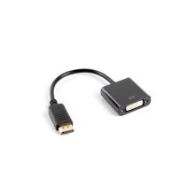 Adaptador de cable de vídeo Lanberg AD-0007-BK de 0,1 metros, DisplayPort a DVI-D en color negro, SKU AD-0007-BK