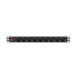 Unidad de distribución de energía Lanberg PDU-09F-0300-BK con 9 salidas AC, 1U, en colores negro y gris