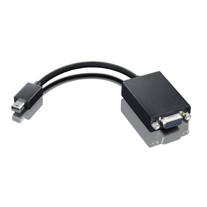 Lenovo Adaptador VGA Mini DisplayPort Negro Alta Calidad Adaptador de cable de video Lenovo modelo 0A36536, tipo VGA (D-Sub) con Mini DisplayPort en color negro