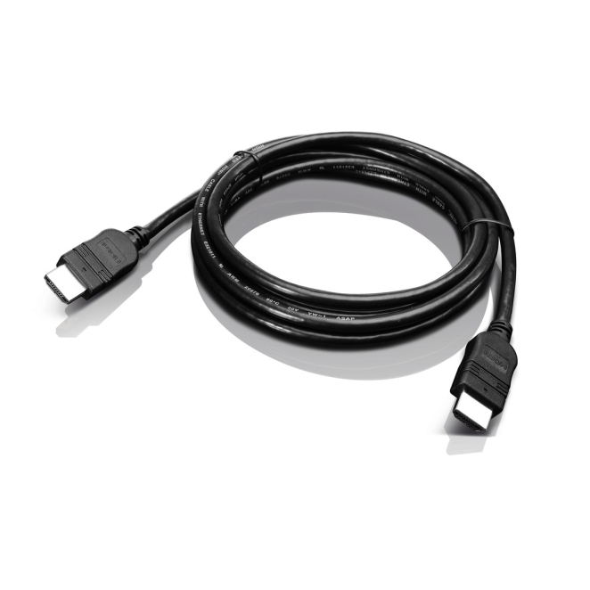 Lenovo HDMI Cable 2.0m - High-Speed Connectivity Cable HDMI de 2 metros Lenovo, versión 2.0, tipo A estándar, color negro, SKU 0B47070