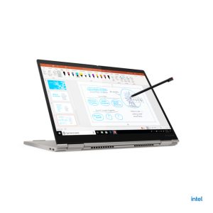 Portátil híbrido Lenovo ThinkPad X1 Titanium Yoga Gen 1 con procesador Intel Core i5-1130G7, pantalla táctil Quad HD de 13.5 pulgadas, 16 GB de RAM LPDDR4x, SSD de 512 GB, Wi-Fi 6, Windows 11 Pro y diseño en titanio. SKU 20QA004YSP.