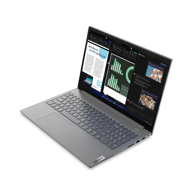 Lenovo ThinkBook 15 G4 IAP Intel® Core™ i5 i5-1235U Portátil 39,6 cm (15.6″) Full HD 8 GB DDR4-SDRAM 256 GB SSD Wi-Fi 6 (802.11ax) Windows 11 Pro Español Gris 4 Lenovo ThinkBook 15 G4 IAP teclado y pantalla