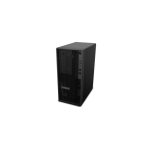 Vista frontal del Lenovo ThinkStation P2 Tower Gen 2, equipado con Intel Core Ultra 7, 32 GB de RAM DDR5, SSD de 1 TB, tarjeta gráfica NVIDIA GeForce RTX 5060 y sistema operativo Windows 11 Pro. SKU: 30JQ003QSP