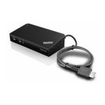 Imagen de la base para portátil y replicador de puertos Lenovo con conexión alámbrica USB 3.2 Gen 1 Type-A, modelo 40A40090EU, en color negro
