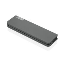 Imagen del Lenovo USB-C Mini Dock alámbrico en color gris, compatible con USB 3.2 Gen 1 y USB 3.1 Gen 1, SKU 40AU0065EU