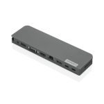 Imagen del Lenovo USB-C Mini Dock alámbrico en color gris, compatible con USB 3.2 Gen 1 y USB 3.1 Gen 1, SKU 40AU0065EU