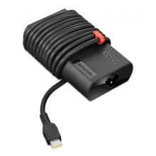 Imagen del adaptador e inversor de corriente de Lenovo modelo 4X20V24678 de 65W en color negro.