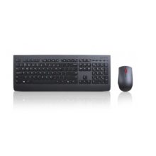 Teclado y ratón Lenovo 4X30H56823 inalámbricos en color negro para oficina, distribución en español y RF